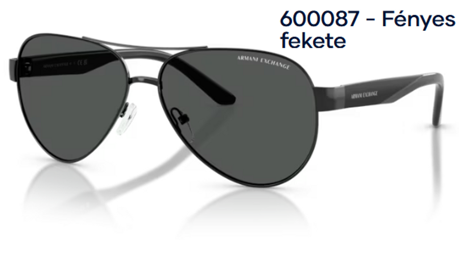 Image of Armani Exchange AX2034S 600087 - Fényes fekete férfi napszemüveg