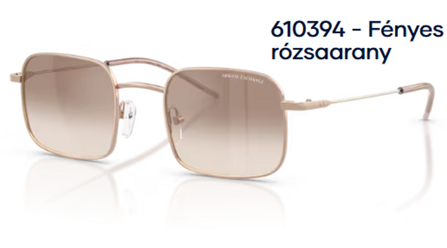 Image of Armani Exchange AX2055S 610394 - Fényes rózsaarany Mérettáblázat női napszemüveg