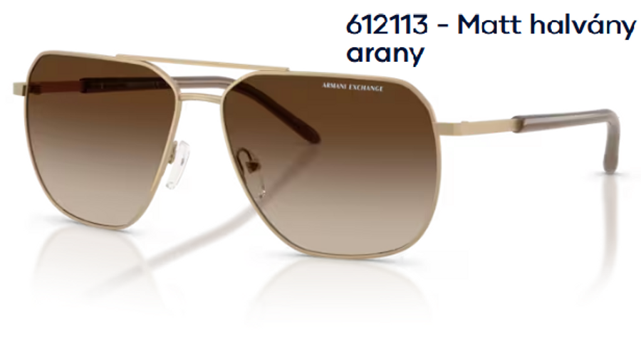 Image of Armani Exchange AX2057S 612113 - Matt halvány arany férfi napszemüveg