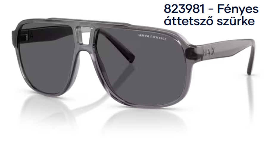 Image of Armani Exchange AX4104S 823981 - Fényes áttetsző szürke polarizált férfi napszemüveg