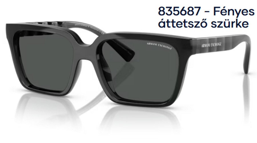 Image of Armani Exchange AX4147S 835687 - Fényes áttetsző szürke férfi napszemüveg