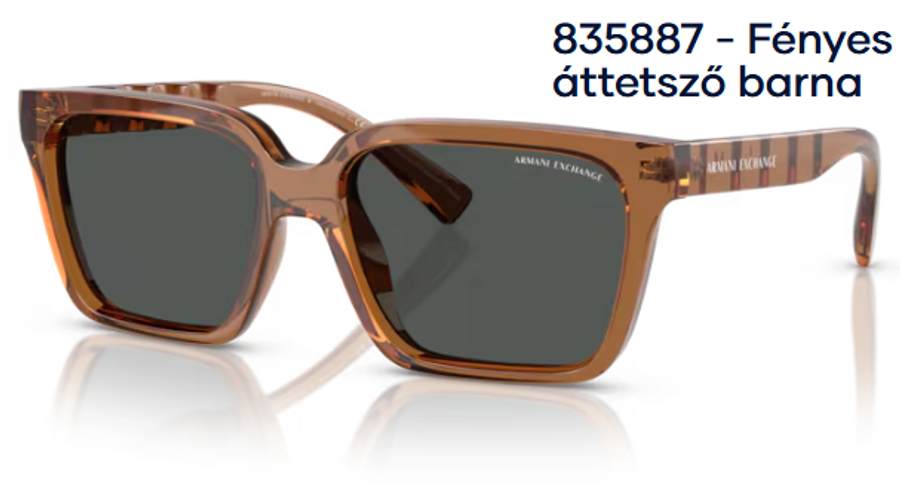 Image of Armani Exchange AX4147S 835887 - Fényes áttetsző barna férfi napszemüveg
