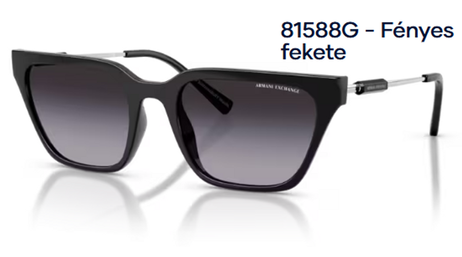 Image of Armani Exchange AX4158S 81588G - Fényes fekete női napszemüveg