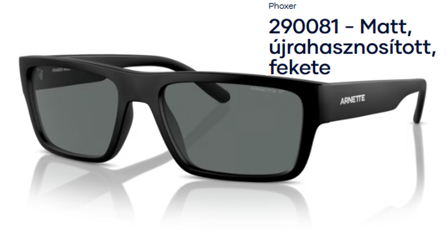 Image of ARNETTE AN4338 – Phoxer 290081 - Matt, újrahasznosított, fekete polarizált férfi napszemüveg
