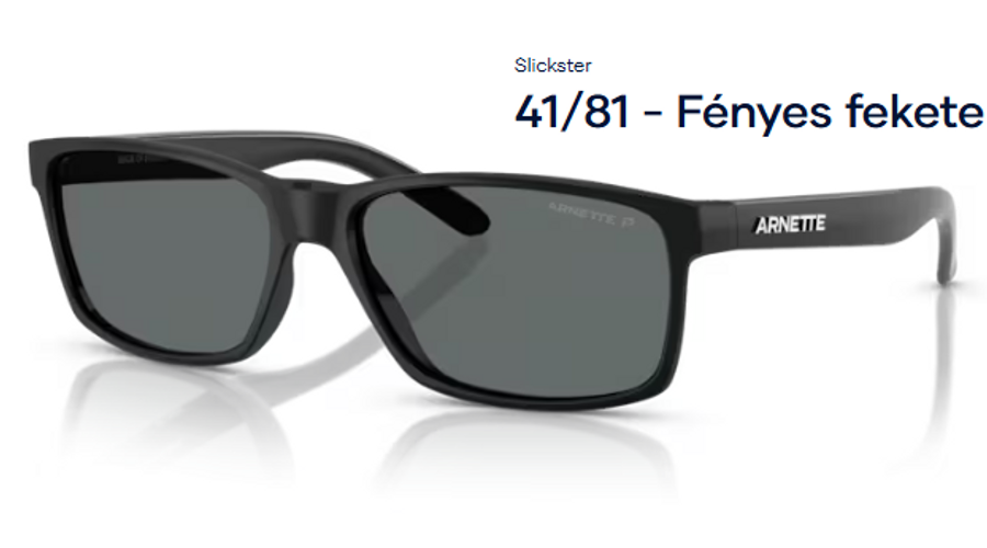 Image of ARNETTE AN4185 – Slickster 41/81 - Fényes fekete polarizált unisex napszemüveg