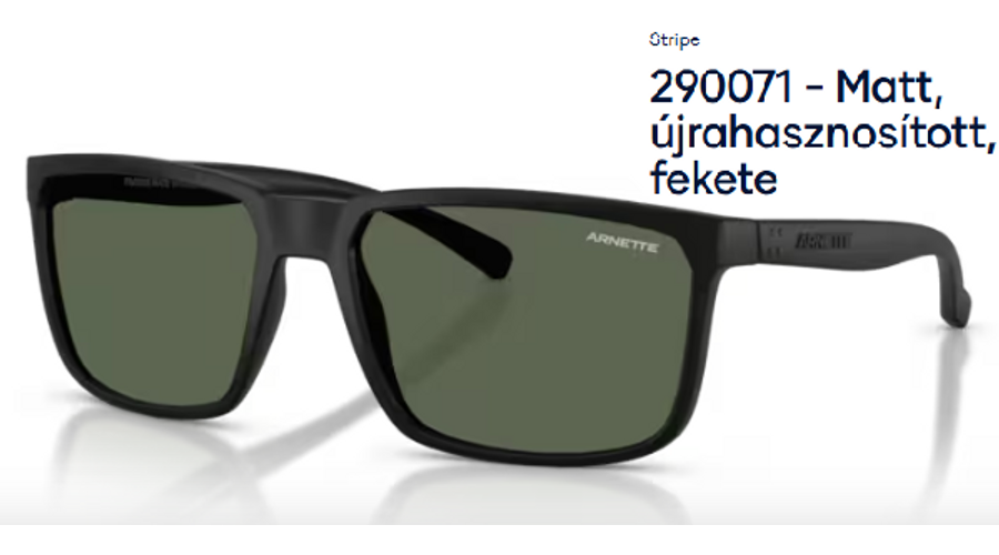 Image of ARNETTE AN4251 – Stripe 290071 - Matt, újrahasznosított, fekete férfi napszemüveg
