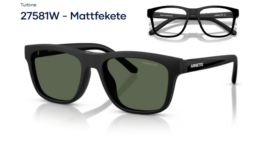 Image of ARNETTE AN4347U – Turbine 27581W - Mattfekete clip-on férfi napszemüveg