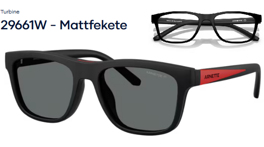 Image of ARNETTE AN4347U – Turbine 29661W - Mattfekete clip-on férfi napszemüveg