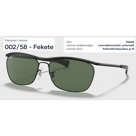 RAY-BAN RB3619 OLYMPIAN II DELUXE 002/58 NAPSZEMÜVEG