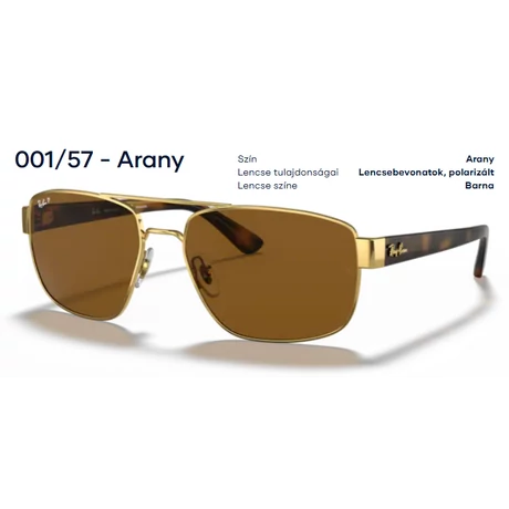 RAY-BAN RB3663 001/57 NAPSZEMÜVEG