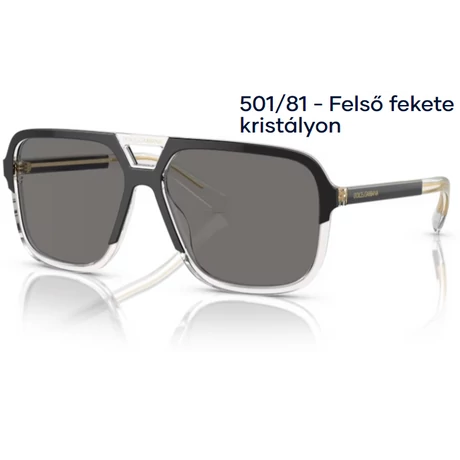 Dolce & Gabbana DG4354 501/81 - Felső fekete kristályon napszemüveg