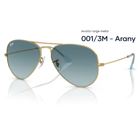 RAY BAN RB3025 AVIATOR LARGE METAL 001/3M - Arany NAPSZEMÜVEG
