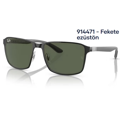 RAY BAN RB3721 914471 - Fekete ezüstön NAPSZEMÜVEG