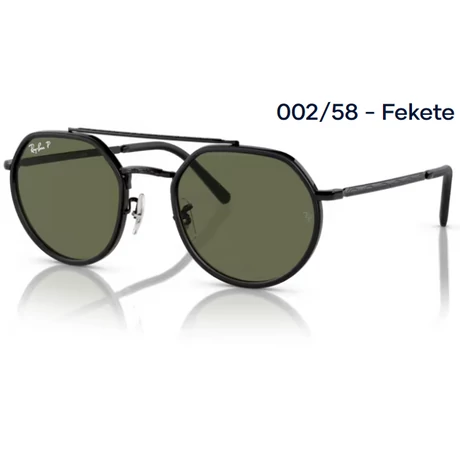 RAY-BAN RB3765 002/58 - Fekete NAPSZEMÜVEG