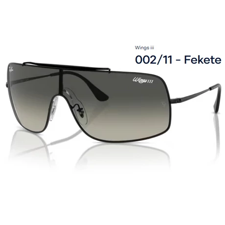 RAY-BAN RB3897 WINGS III. 002/11 - Fekete NAPSZEMÜVEG