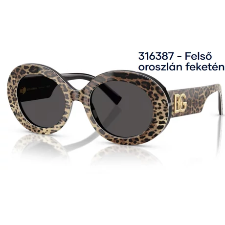 DOLCE&GABBANA DG4448 316387 - Felső oroszlán feketén NAPSZEMÜVEG 