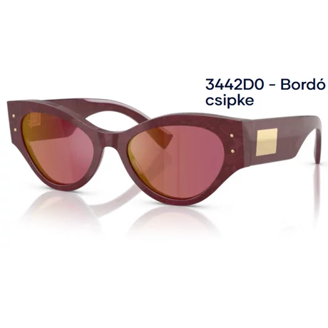 DOLCE&GABBANA DG4480 3442D0 - Bordó csipke NAPSZEMÜVEG 