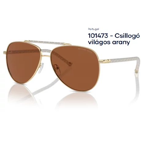 MICHAEL KORS MK1146 PORTUGAL 101473 - Csillogó világos arany NAPSZEMÜVEG