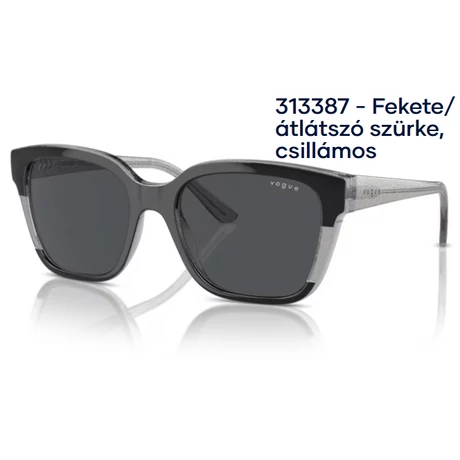 VOGUE VO5558S 313387 - Fekete/átlátszó szürke, csillámos napszemüveg
