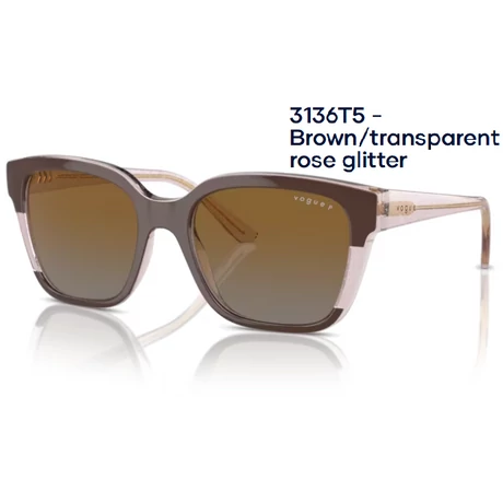 VOGUE VO5558S 3136T5 - Brown/transparent rose glitter napszemüveg