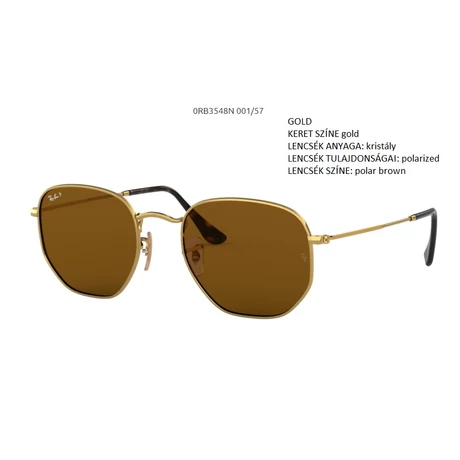 RAY-BAN RB3548N HEXAGONAL 001/57 POL.NAPSZEMÜVEG