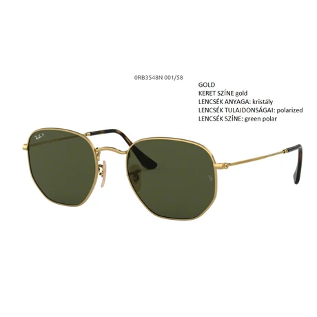 RAY-BAN RB3548N HEXAGONAL  001/58 POL. NAPSZEMÜVEG