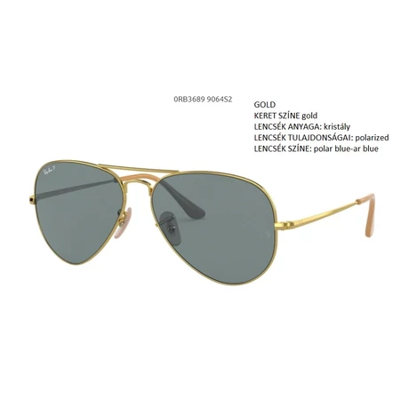 RAY-BAN RB3689 AVIATOR METAL II 9064S2 POL.  NAPSZEMÜVEG RAY-BAN RB3689 AVIATOR METAL II 9064S2 POL.  NAPSZEMÜVEG