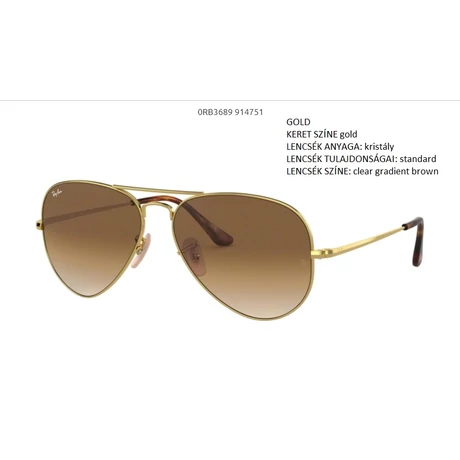 RAY-BAN RB3689 AVIATOR METAL II 914751 NAPSZEMÜVEG