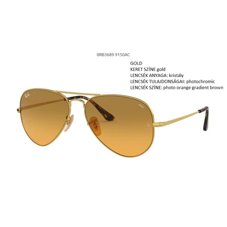 RAY-BAN RB3689 AVIATOR METAL II 9150AC NAPSZEMÜVEG