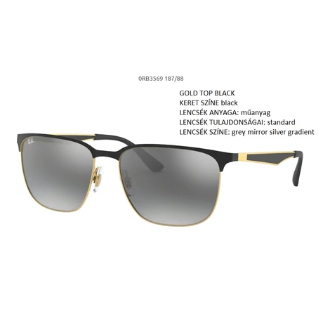 RAY-BAN RB3569 187/88 GOLD TOP BLACK NAPSZEMÜVEG