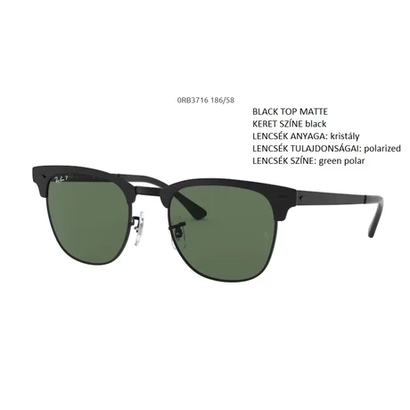 RAY-BAN RB3716 186/58 CLUBMASTER METAL POLARIZÁLT NAPSZEMÜVEG