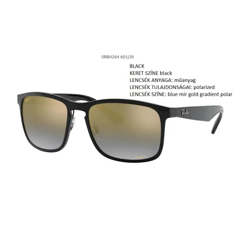 RAY-BAN RB4264 601/J0 BLACK POLARIZÁLT NAPSZEMÜVEG