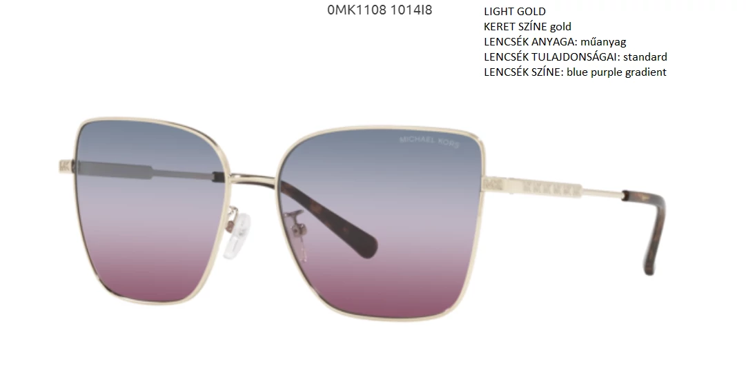 MICHAEL KORS MK1108 BASTIA 1014I8 LIGHT GOLD NAPSZEMÜVEG