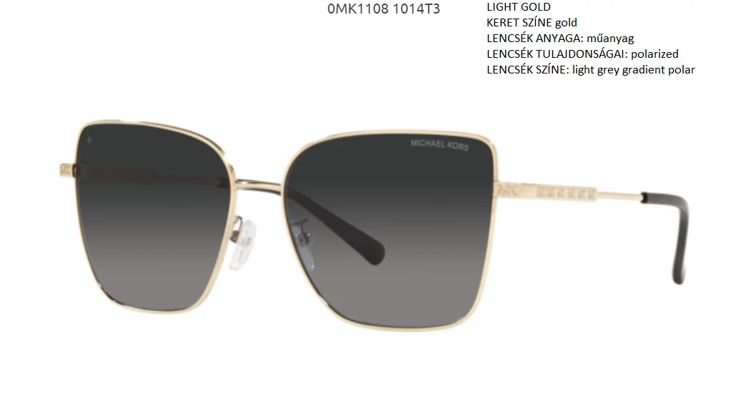 MICHAEL KORS MK1108 BASTIA 1014T3 LIGHT GOLD NAPSZEMÜVEG