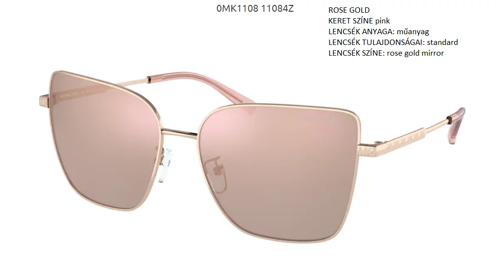 MICHAEL KORS MK1108 BASTIA 11084Z ROSE GOLD CLEAR NAPSZEMÜVEG