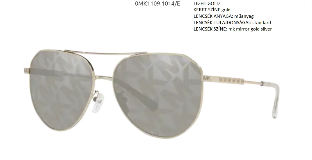 MICHAEL KORS MK1109 CHEYENNE 1014/E LIGHT GOLD NAPSZEMÜVEG