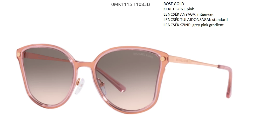 MICHAEL KORS MK1115 TURIN 11083B ROSE GOLD NAPSZEMÜVEG