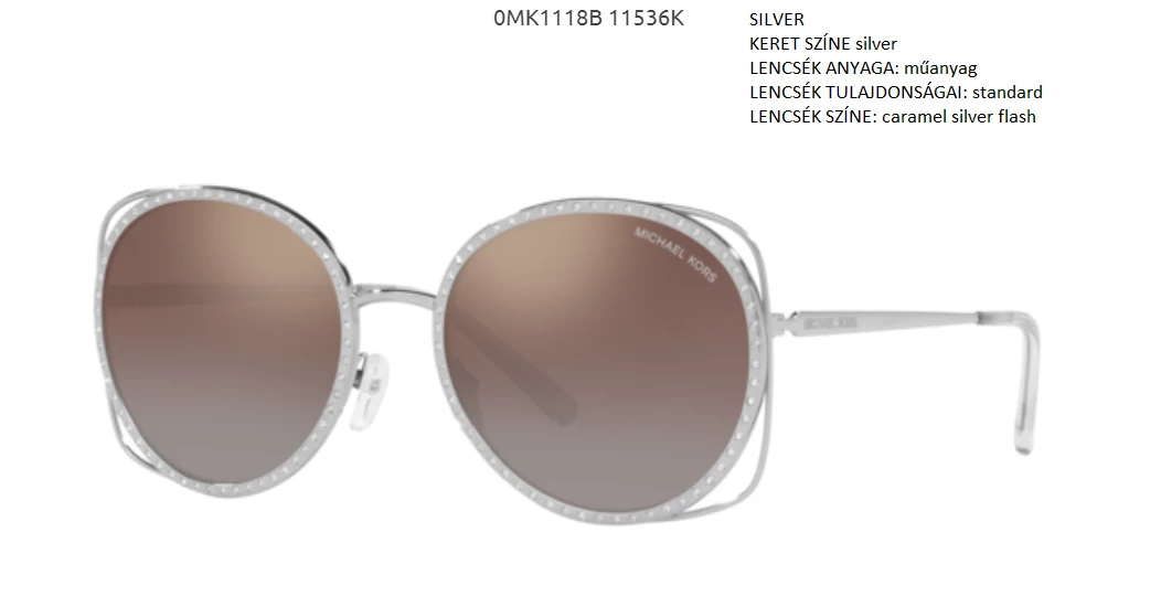 MICHAEL KORS MK1118B RIALTO 11536K SILVER NAPSZEMÜVEG