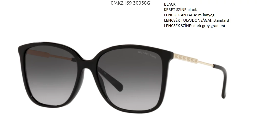 MICHAEL KORS MK2169 AVELLINO 30058G BLACK NAPSZEMÜVEG