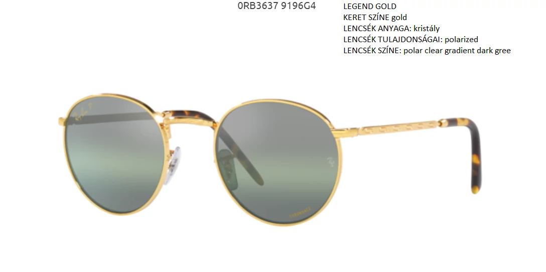 RAY BAN RB3637 NEW ROUND 9196G4 NAPSZEMÜVEG