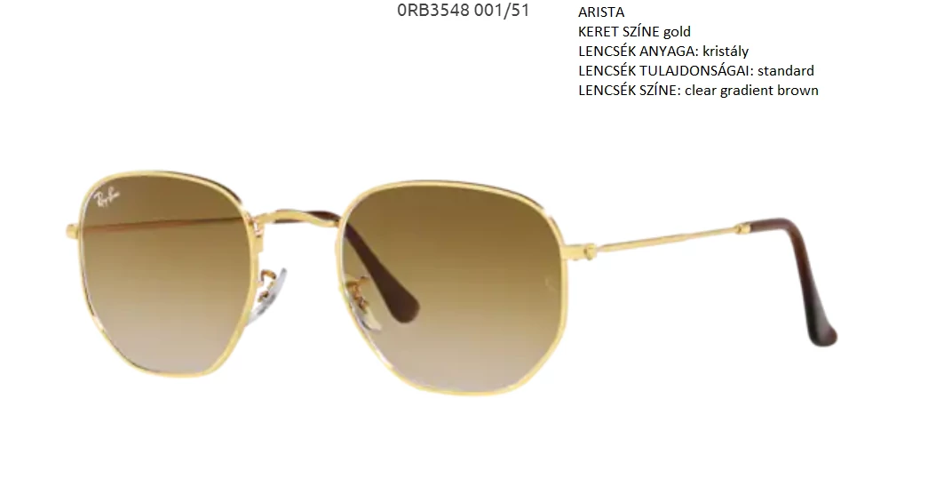 RAY BAN 3548 HEXAGON 001/51 NAPSZEMÜVEG