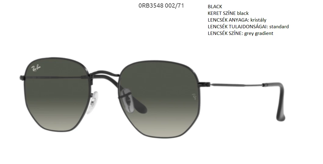 RAY BAN 3548 HEXAGONAL 002/71 NAPSZEMÜVEG