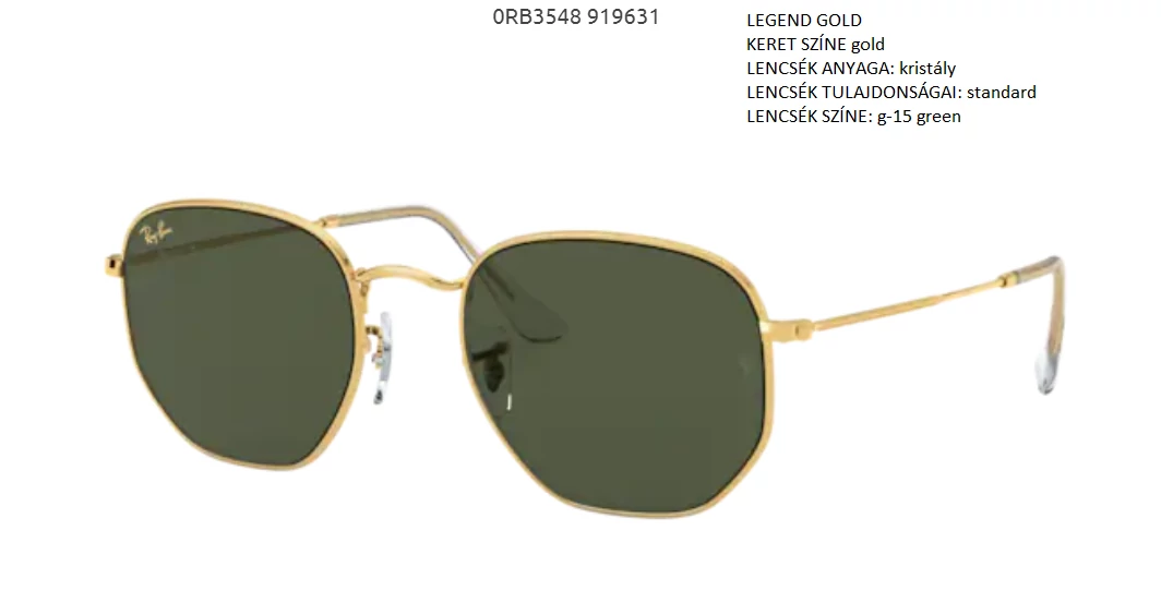 RAY BAN 3548 HEXAGONAL 919631 NAPSZEMÜVEG