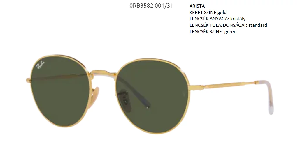 RAY BAN RB3582 DAVID 001/31 NAPSZEMÜVEG