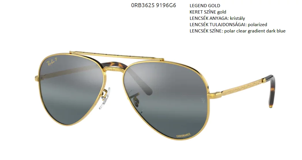 RAY BAN RB3625 NEW AVIATOR 9196G6 NAPSZEMÜVEG