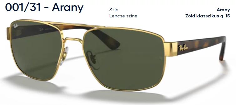 RAY-BAN RB3663 001/31 NAPSZEMÜVEG