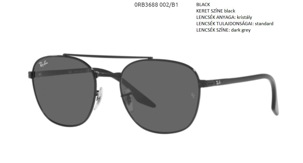 RAY BAN RB3688 002/B1 NAPSZEMÜVEG