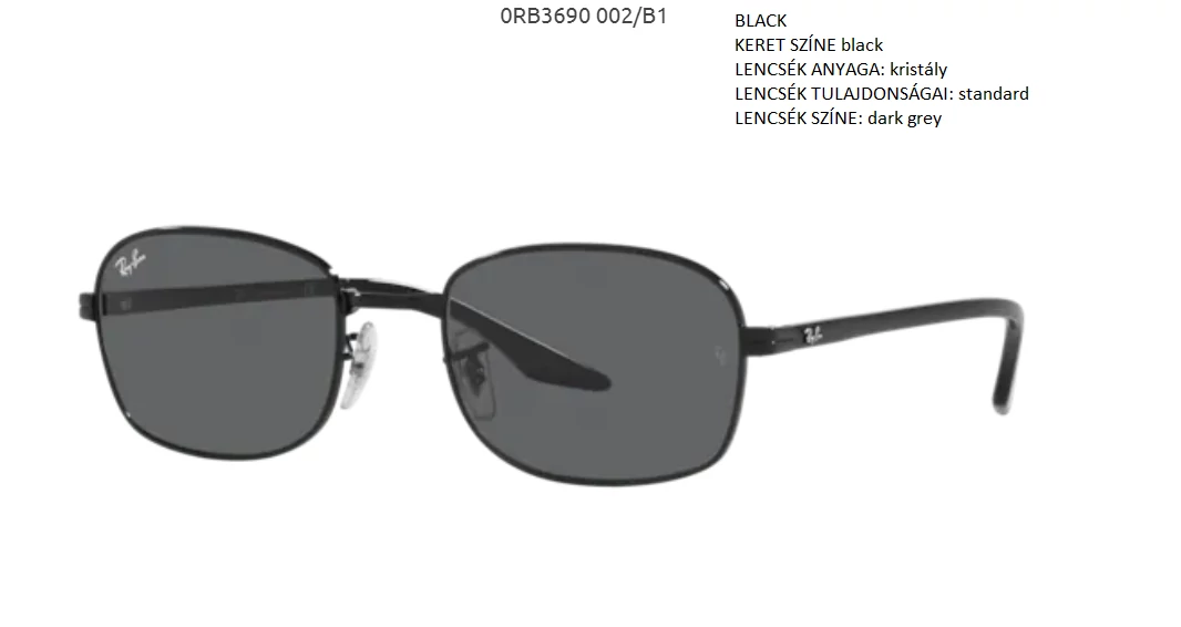 RAY BAN RB3690 002/B1 NAPSZEMÜVEG