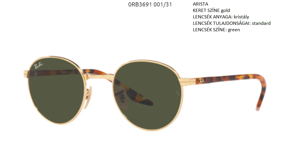 RAY BAN RB3691 001/31 NAPSZEMÜVEG