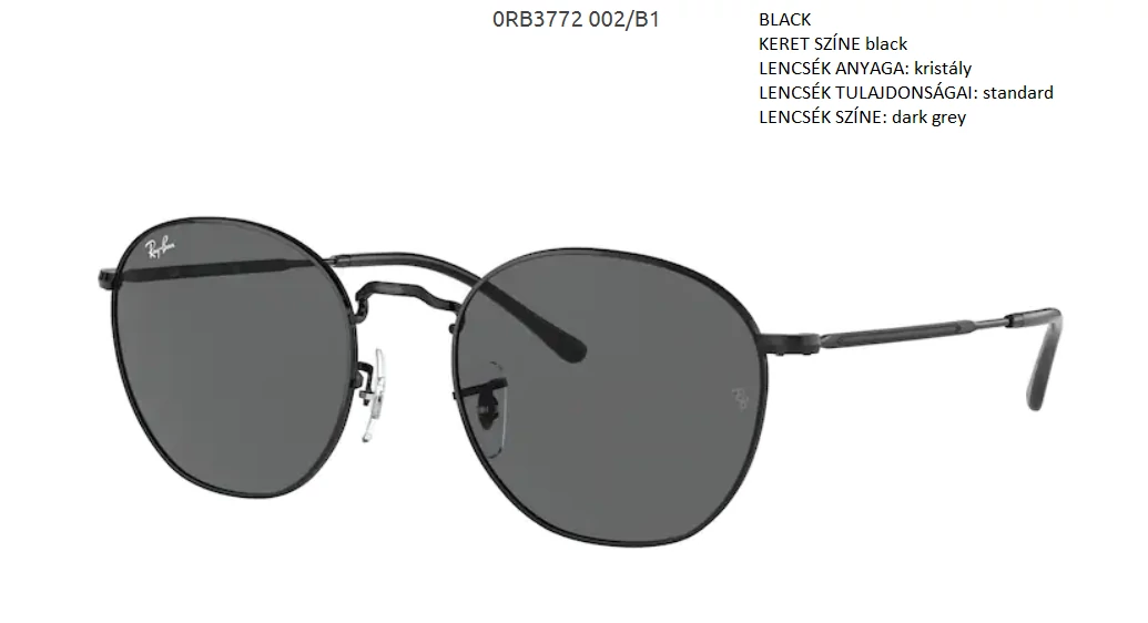 RAY BAN RB3772 ROB 002/B1 NAPSZEMÜVEG